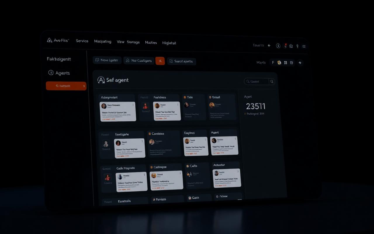 Wayland desktop app showing agent grid and workflows